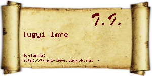 Tugyi Imre névjegykártya